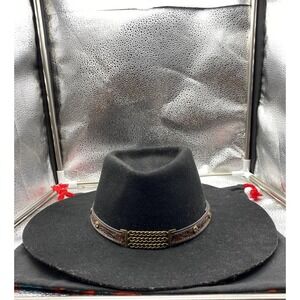 Silver Spur Little Joe Cowboy Hat Men Medium Black Wool Wide Brim Western Outlaw